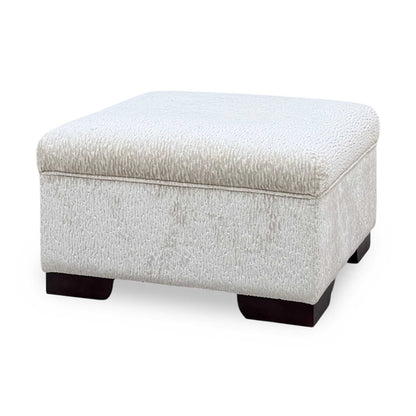 ‘Luella’ Oslo Cream Velvet Fabric Small Footstool