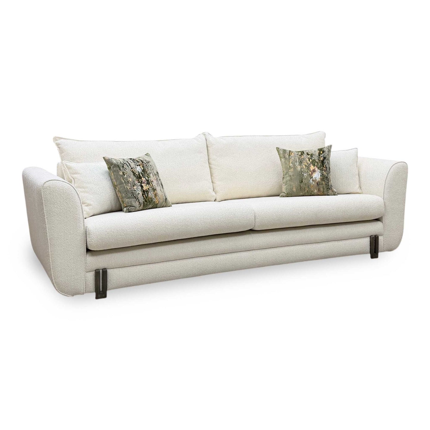 ‘Oliver’ Vanilla White Mika Boucle 4 Seater Sofa
