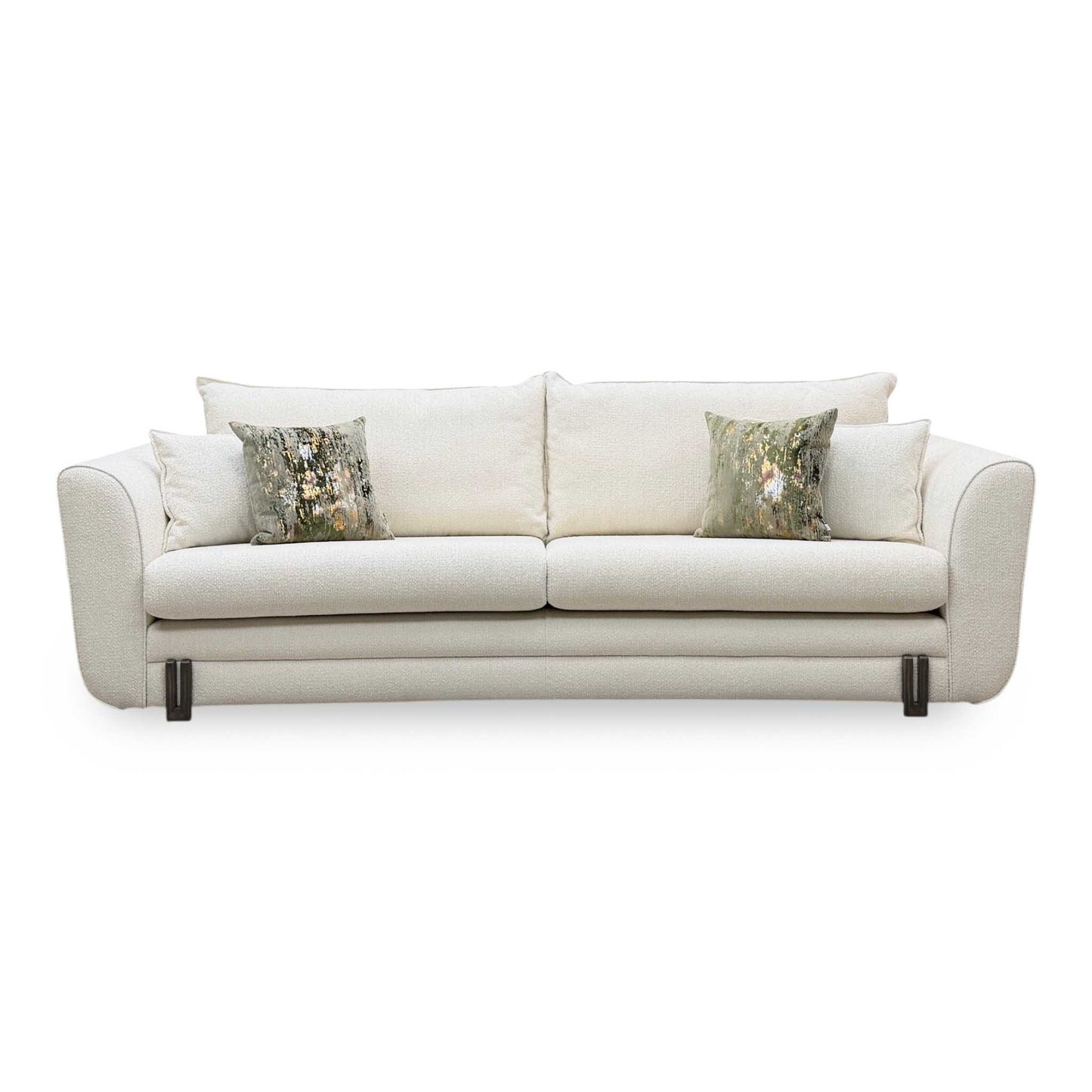 ‘Oliver’ Vanilla White Mika Boucle 4 Seater Sofa