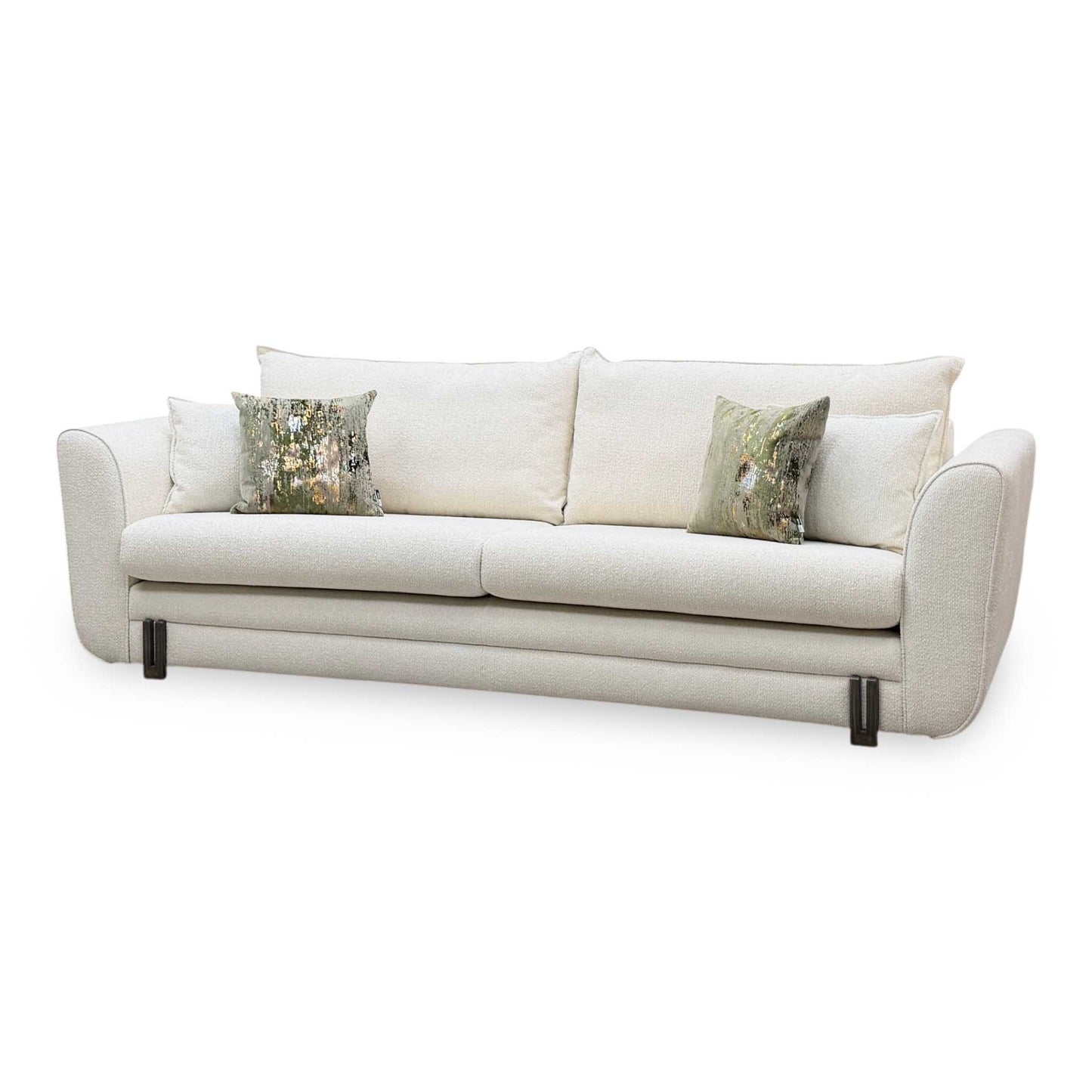 ‘Oliver’ Vanilla White Mika Boucle 4 Seater Sofa
