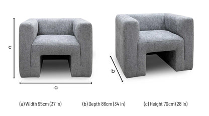 ‘Lauren’ Dark Grey Boucle Fabric Accent Chair