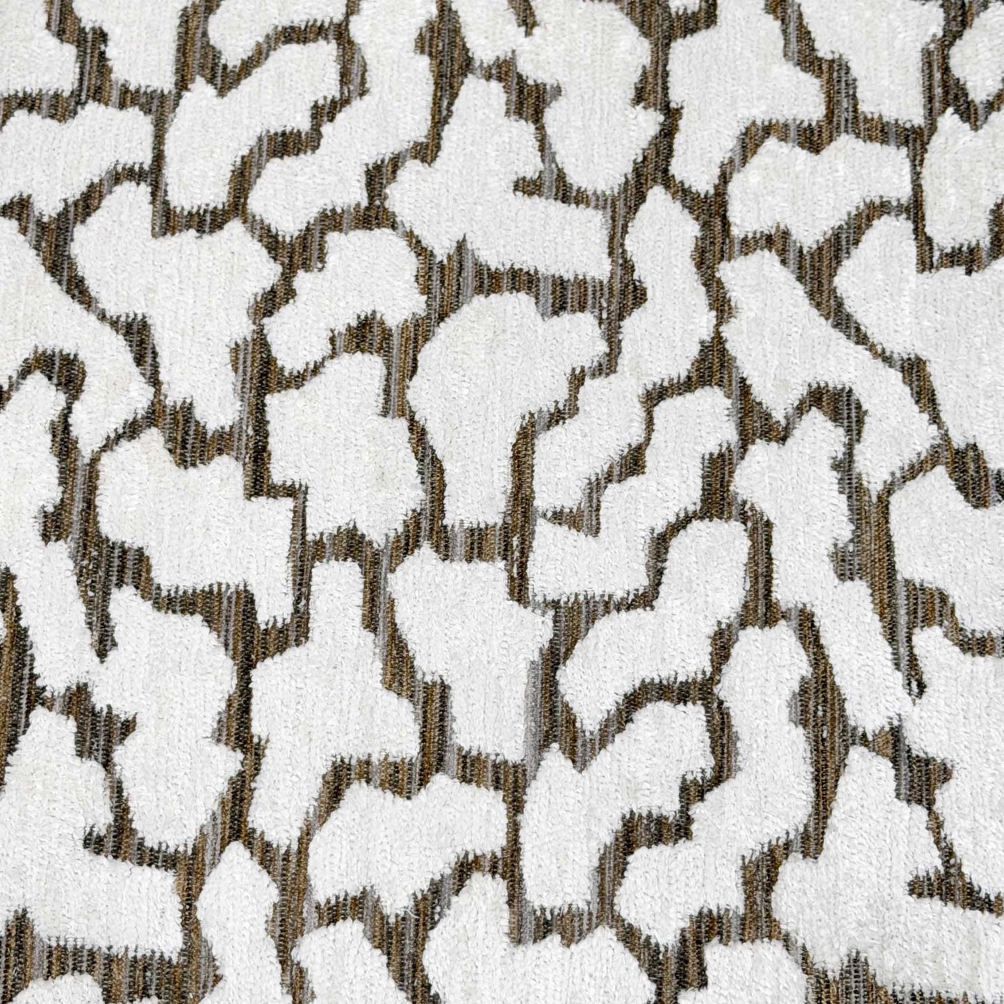 ‘Leo’ White and Bronze Patterned Fabric Accent Chair