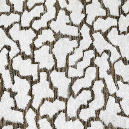 ‘Leo’ White and Bronze Patterned Fabric Accent Chair