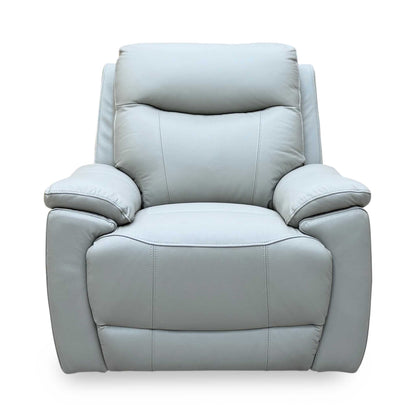 ‘Sloane’ Light Grey Leather Power Recliner Chair