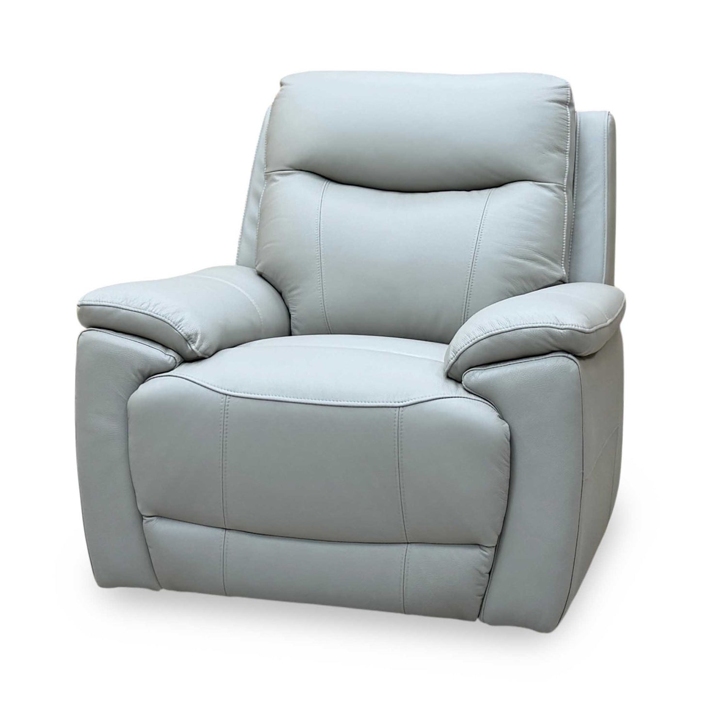 ‘Sloane’ Light Grey Leather Power Recliner Chair