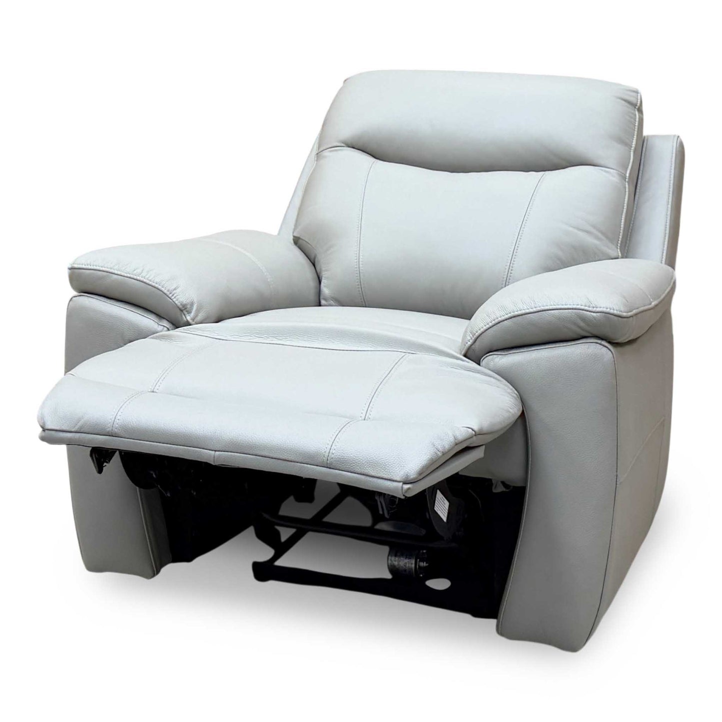 ‘Sloane’ Light Grey Leather Power Recliner Chair