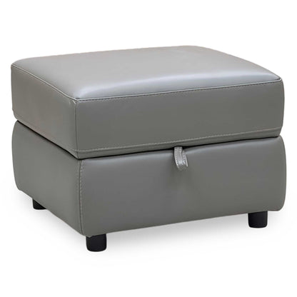 World of Leather ‘Nixon’ Bv-042e Elephant Grey Storage Footstool