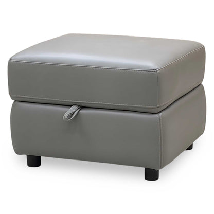 World of Leather ‘Nixon’ Bv-042e Elephant Grey Storage Footstool