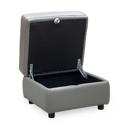 World of Leather ‘Nixon’ Bv-042e Elephant Grey Storage Footstool
