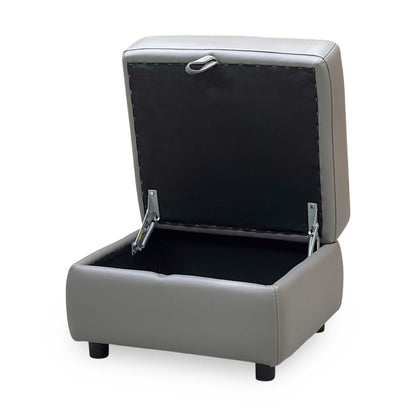 World of Leather ‘Nixon’ Bv-042e Elephant Grey Storage Footstool