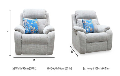 G Plan ‘Kingsbury’ B931 Beach Caramel Woven Fabric Power Recliner Chair with Power Headrest and Power Lumbar