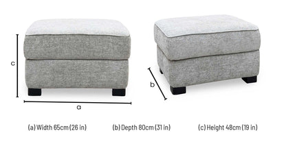 'Elora' Hopsack Mink Lt10 Woven Fabric Small Storage Footstool