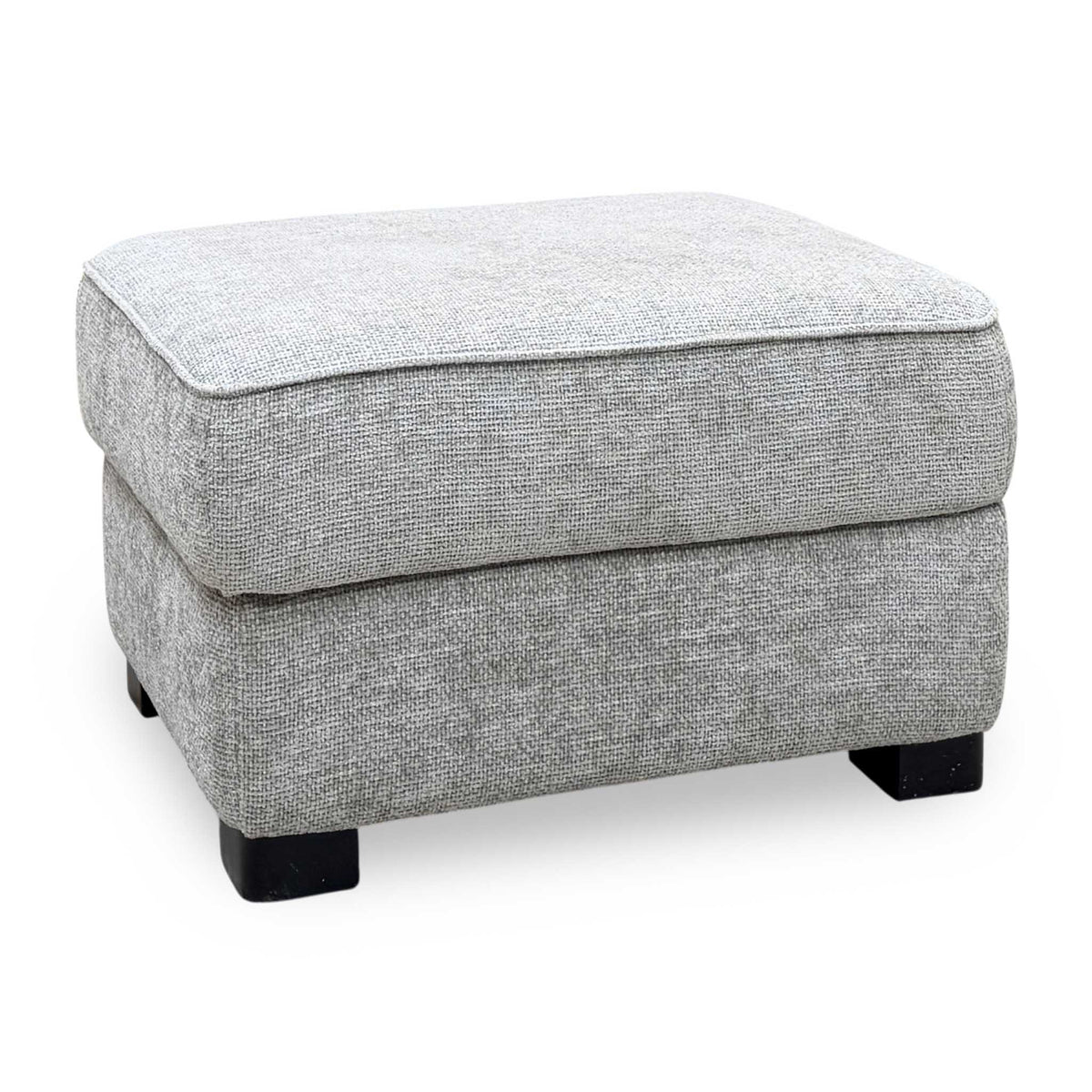 'Elora' Hopsack Mink Lt10 Woven Fabric Small Storage Footstool