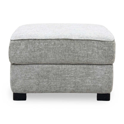 'Elora' Hopsack Mink Lt10 Woven Fabric Small Storage Footstool