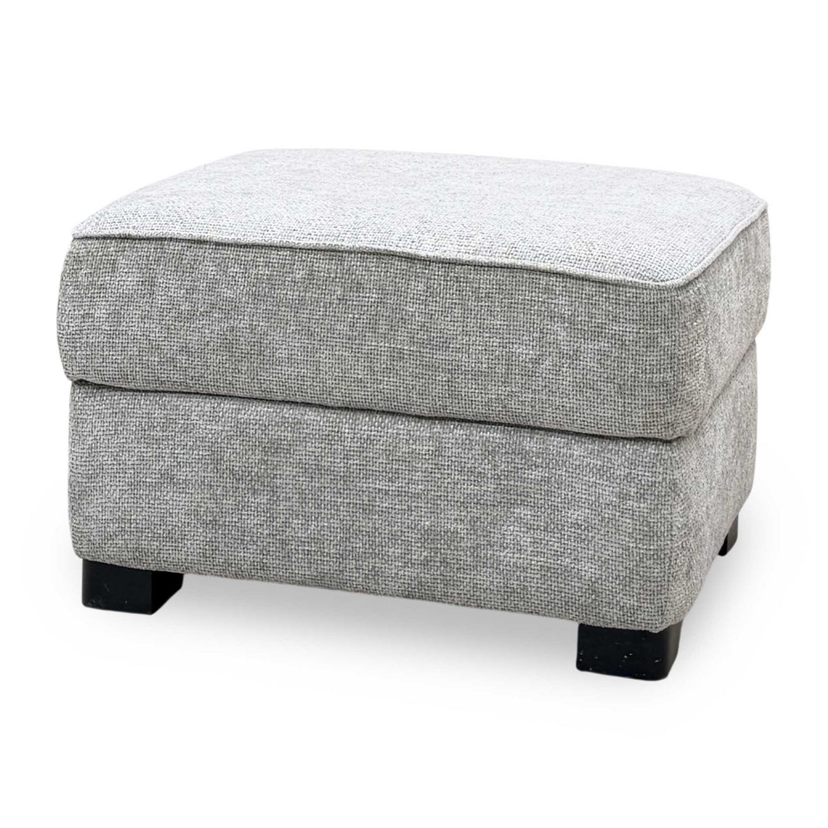 'Elora' Hopsack Mink Lt10 Woven Fabric Small Storage Footstool