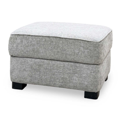'Elora' Hopsack Mink Lt10 Woven Fabric Small Storage Footstool