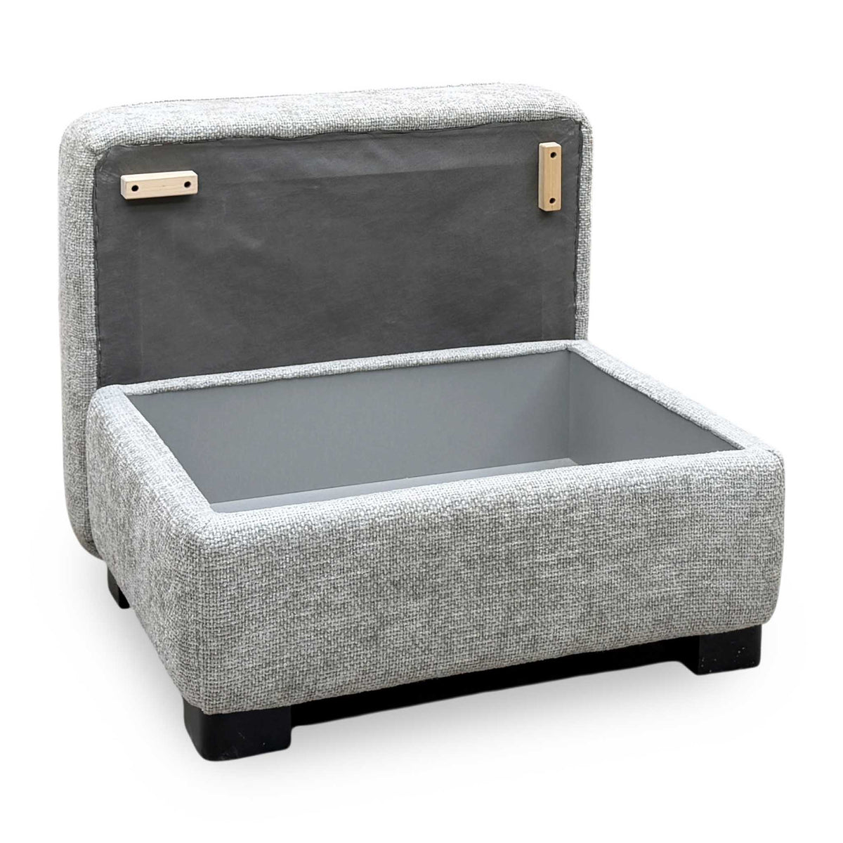 'Elora' Hopsack Mink Lt10 Woven Fabric Small Storage Footstool