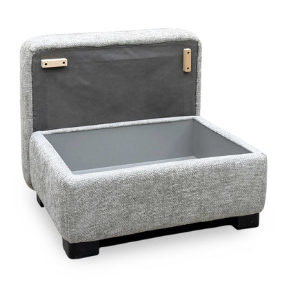 'Elora' Hopsack Mink Lt10 Woven Fabric Small Storage Footstool