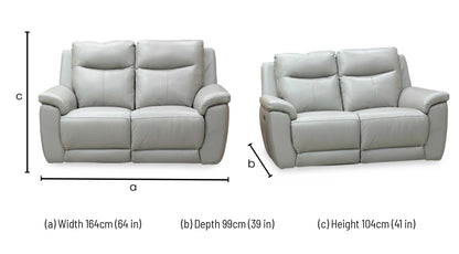 'Bobby’ Cat-80_03 Light Grey Leather 2 Seater Power Recliner Sofa – view 9
