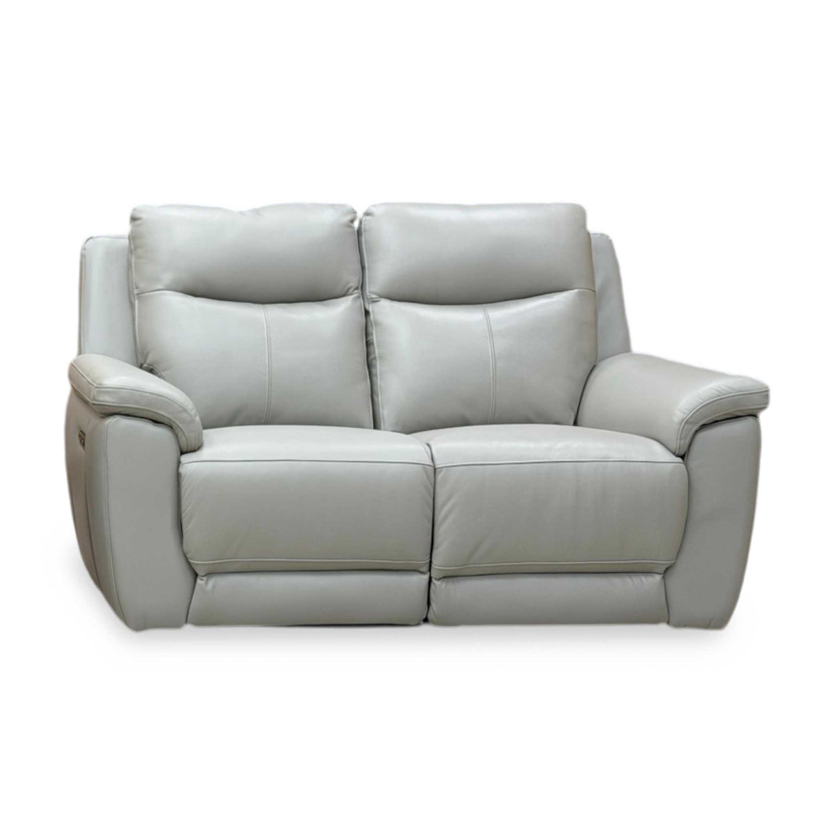 'Bobby’ Cat-80_03 Light Grey Leather 2 Seater Power Recliner Sofa – view 3