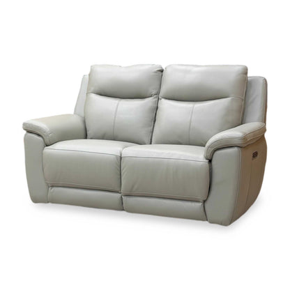 'Bobby’ Cat-80_03 Light Grey Leather 2 Seater Power Recliner Sofa – view 4