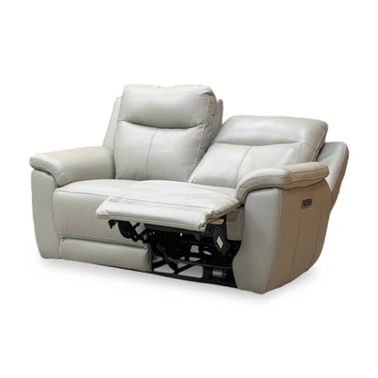'Bobby’ Cat-80_03 Light Grey Leather 2 Seater Power Recliner Sofa – view 6