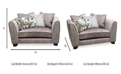 'Mariah' Dapple Chocolate-Tri Brass Insert Fabric Snuggler Chair