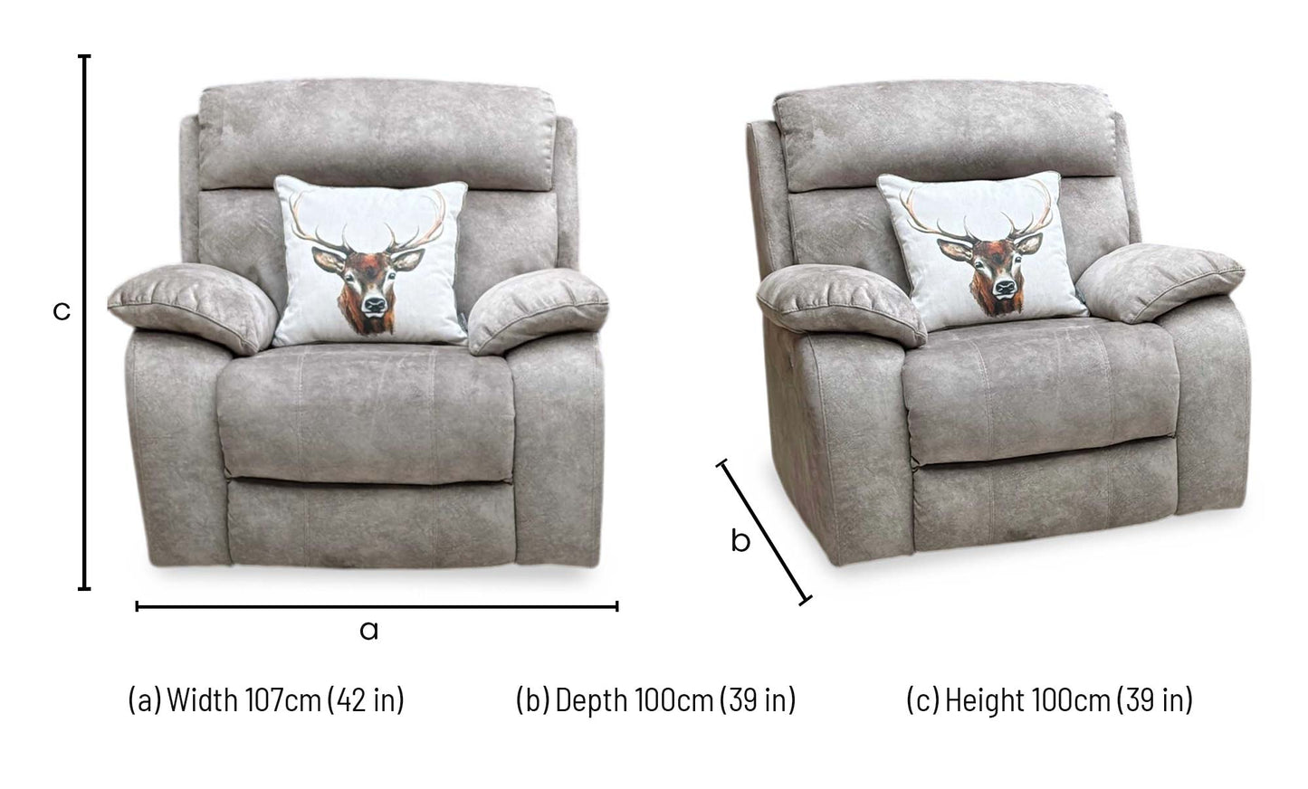 ‘Moreno’ Bfa-Bnn-R29 Mink Fabric Power Recliner Chair