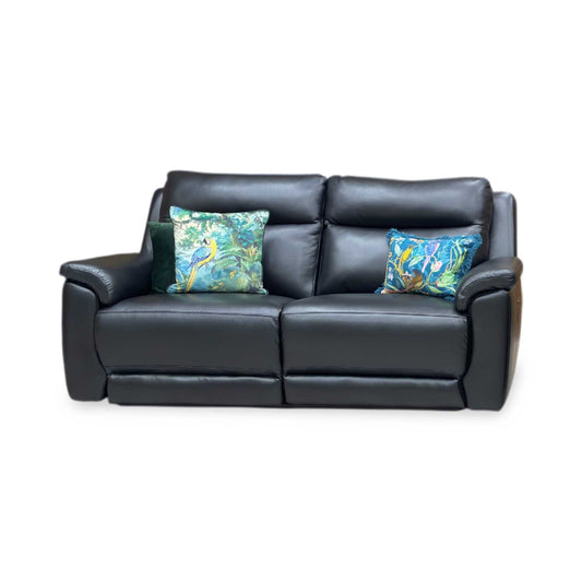 Bobby Cat-35/02 Black Leather 3 Power Recliner Sofa