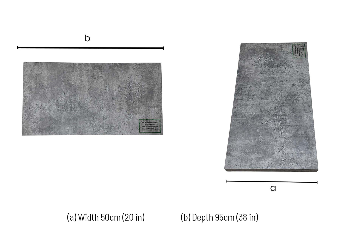 ‘Moon’ Grey Concrete 50cm Extension Leaf for X Shaped Legs Dining Table