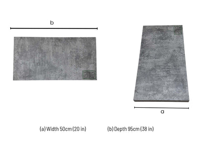 ‘Moon’ Grey Concrete 50cm Extension Leaf for X Shaped Legs Dining Table