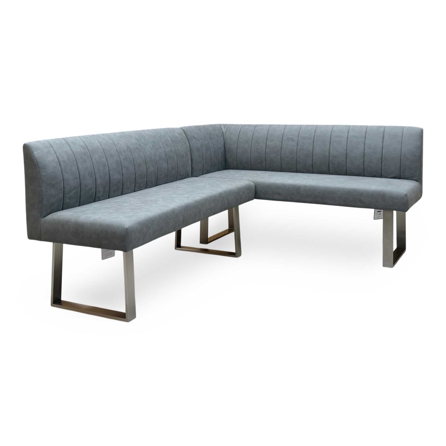 ‘Grigio’ Grey Fabric Left Hand Facing Corner Dining Bench
