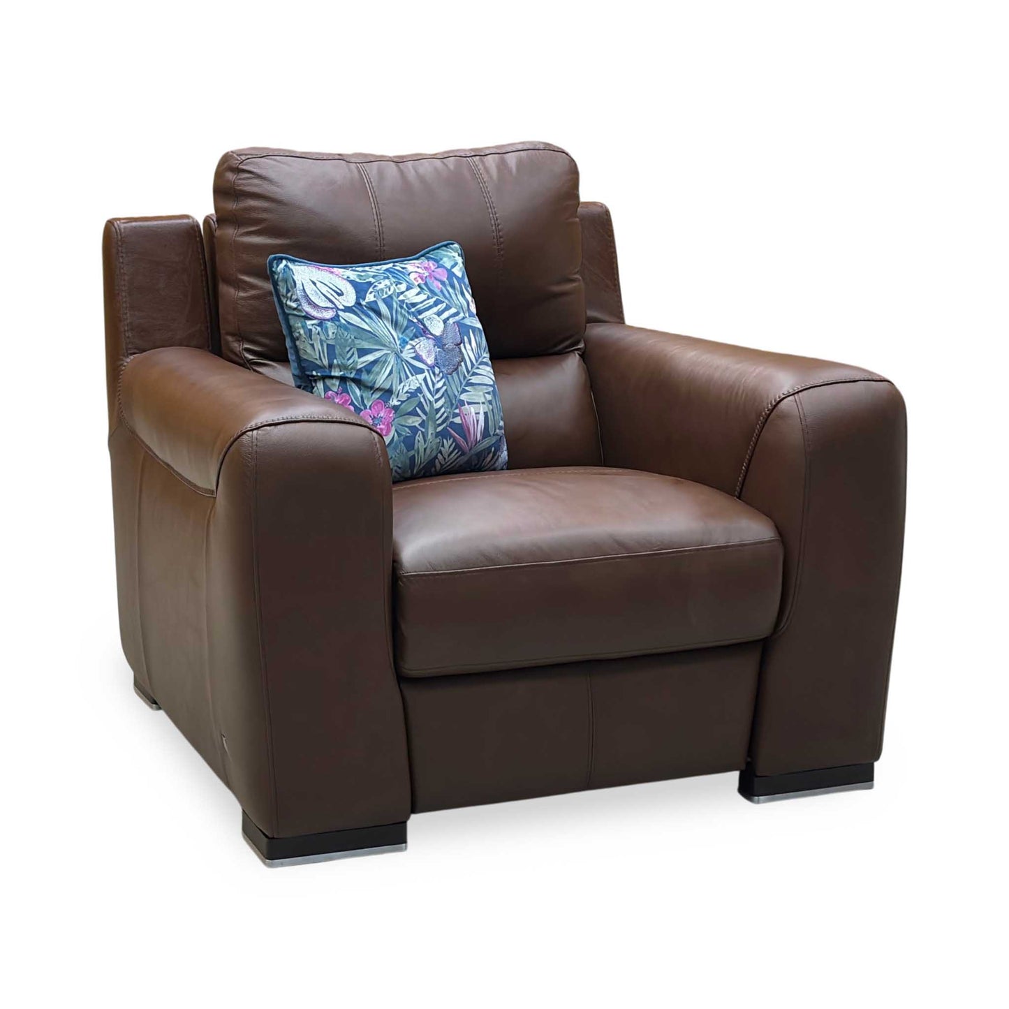 ‘Viali' Cometa Brown 2847 Leather Power Recliner Chair
