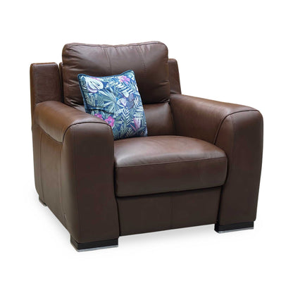 ‘Viali' Cometa Brown 2847 Leather Power Recliner Chair