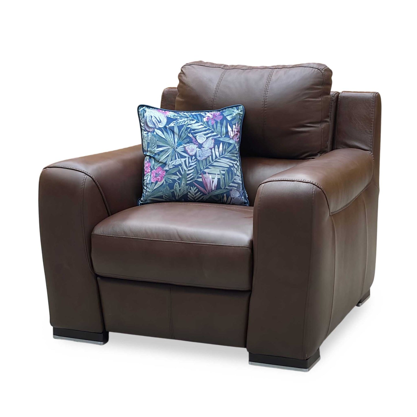 ‘Viali' Cometa Brown 2847 Leather Power Recliner Chair
