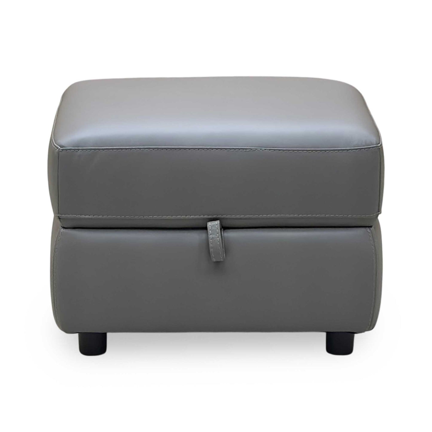 World of Leather ‘Touch’ Bv-042e Elephant Grey Leather Storage Footstool