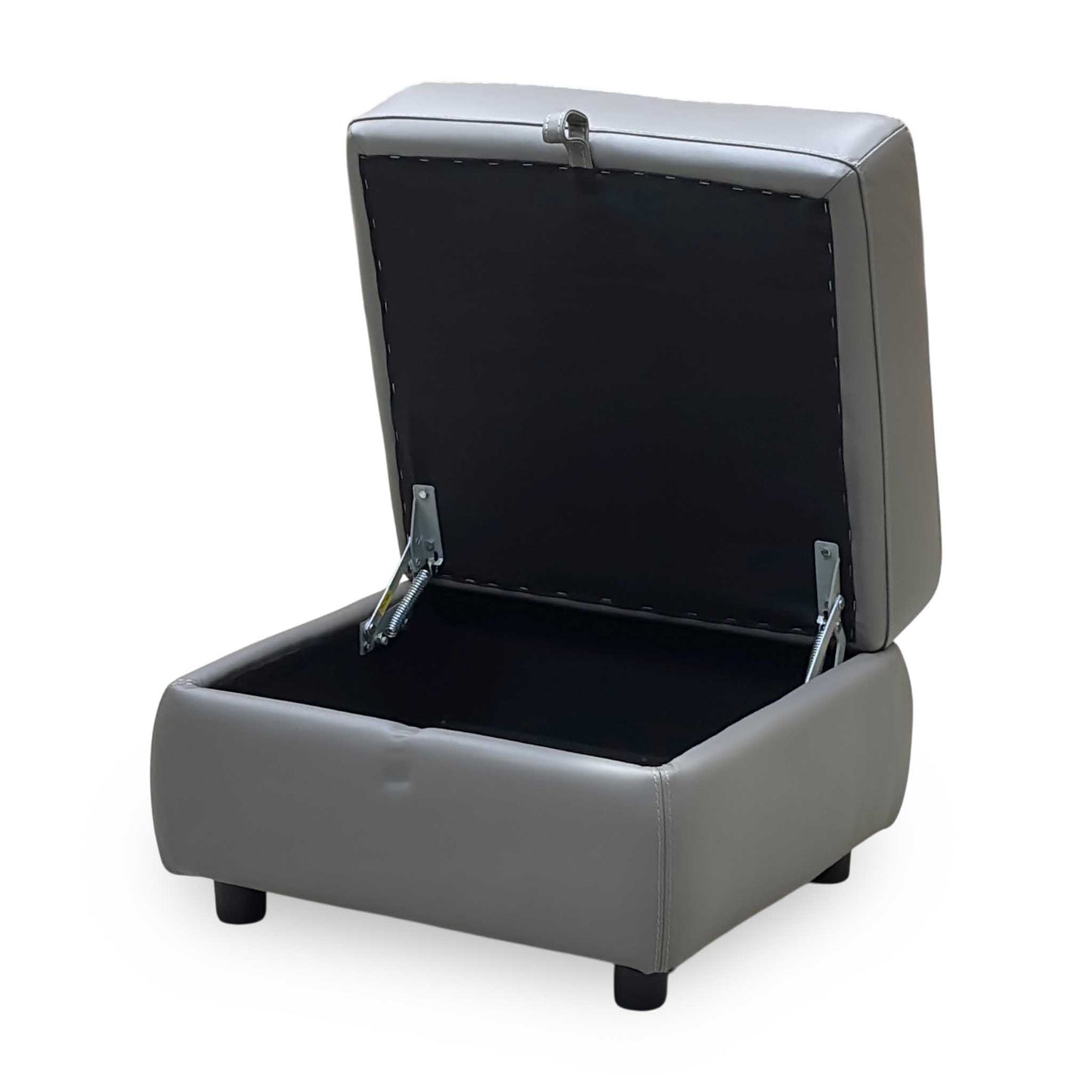World of Leather ‘Touch’ Bv-042e Elephant Grey Leather Storage Footstool