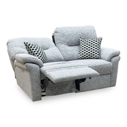 G Plan ‘Seattle’ B030 Remco Light Grey Fabric 2.5 Seater Power Recliner Sofa