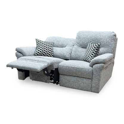G Plan ‘Seattle’ B030 Remco Light Grey Fabric 2.5 Seater Power Recliner Sofa