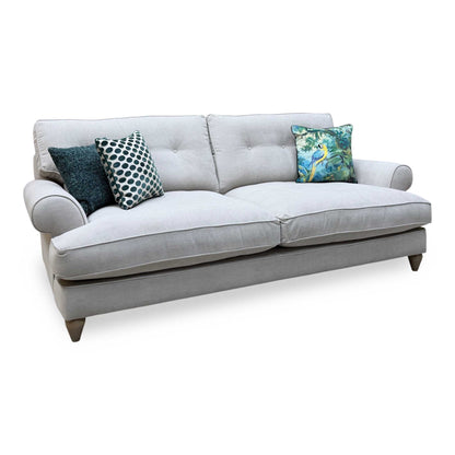 The Lounge Co. ‘Bronwyn’ Bra223 Brandy Butter Grey Fabric 4 Seater Classic Back Sofa