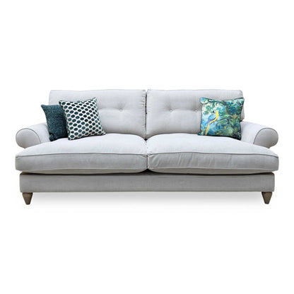 The Lounge Co. ‘Bronwyn’ Bra223 Brandy Butter Grey Fabric 4 Seater Classic Back Sofa