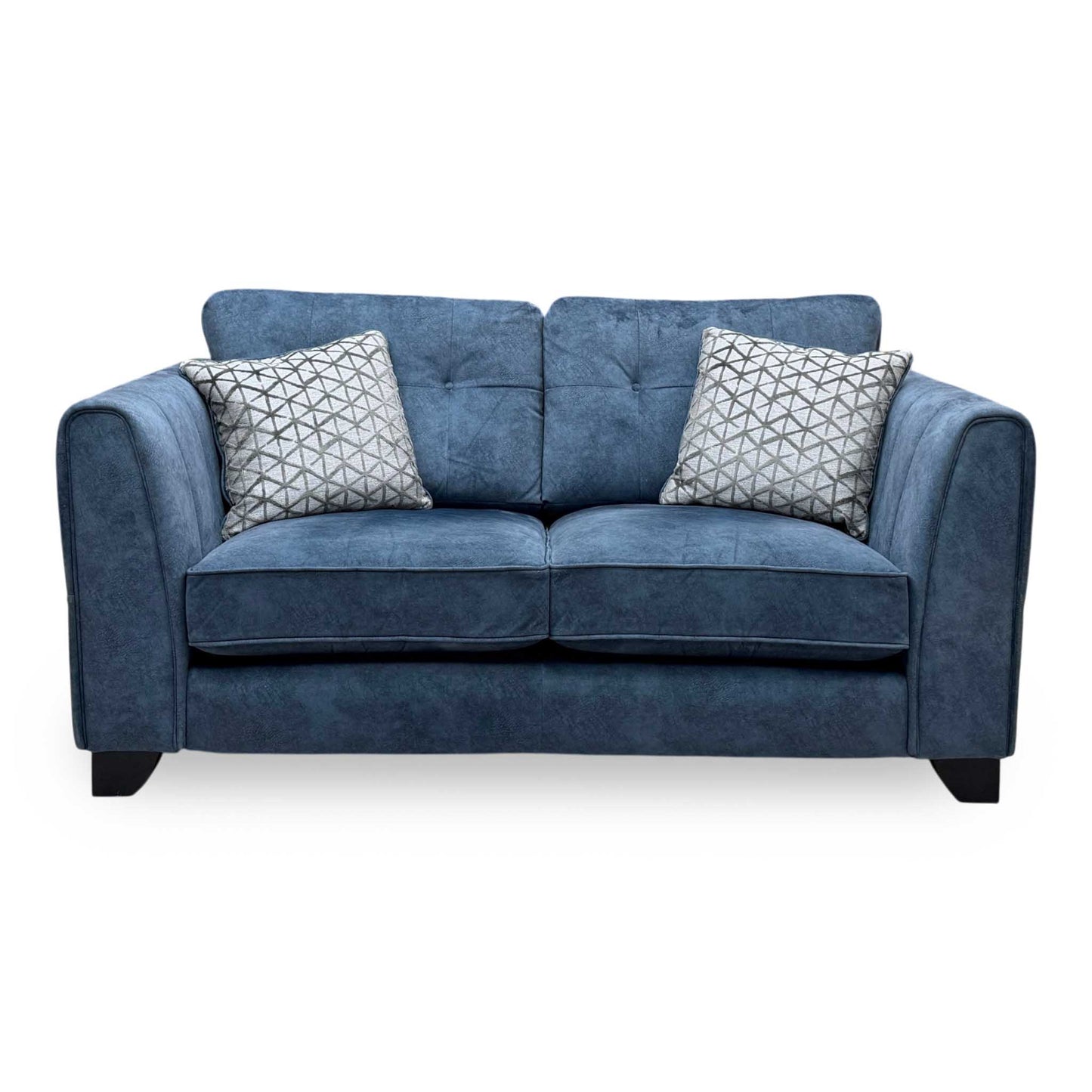 ‘Mariah’ Dapple Ocean Blue-No Insert Velvet Fabric 2 Seater Classic Back Sofa (Ariana)
