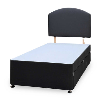 Silentnight ‘Selene’ Ebony Grey Fabric Headboard + 2 Draw Divan Base - Single