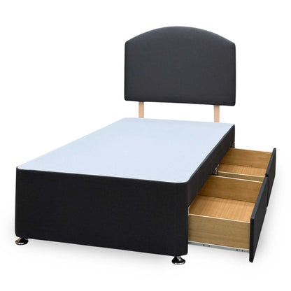 Silentnight ‘Selene’ Ebony Grey Fabric Headboard + 2 Draw Divan Base - Single
