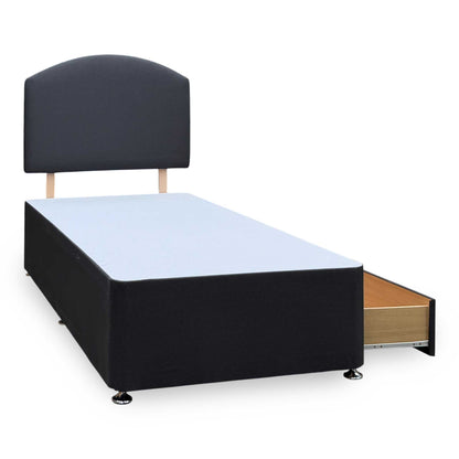 Silentnight ‘Selene’ Ebony Grey Fabric Headboard + 2 Draw Divan Base - Single
