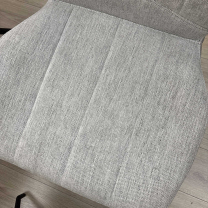 ‘Raul’ Stone Grey Fabric Set of 4 Swivel Dining Chairs