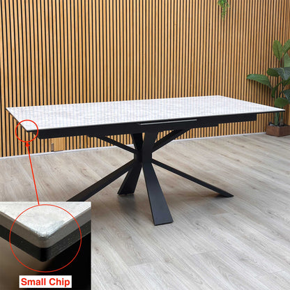 'Crete' Ceramic Top 180cm Large Extending Dining Table