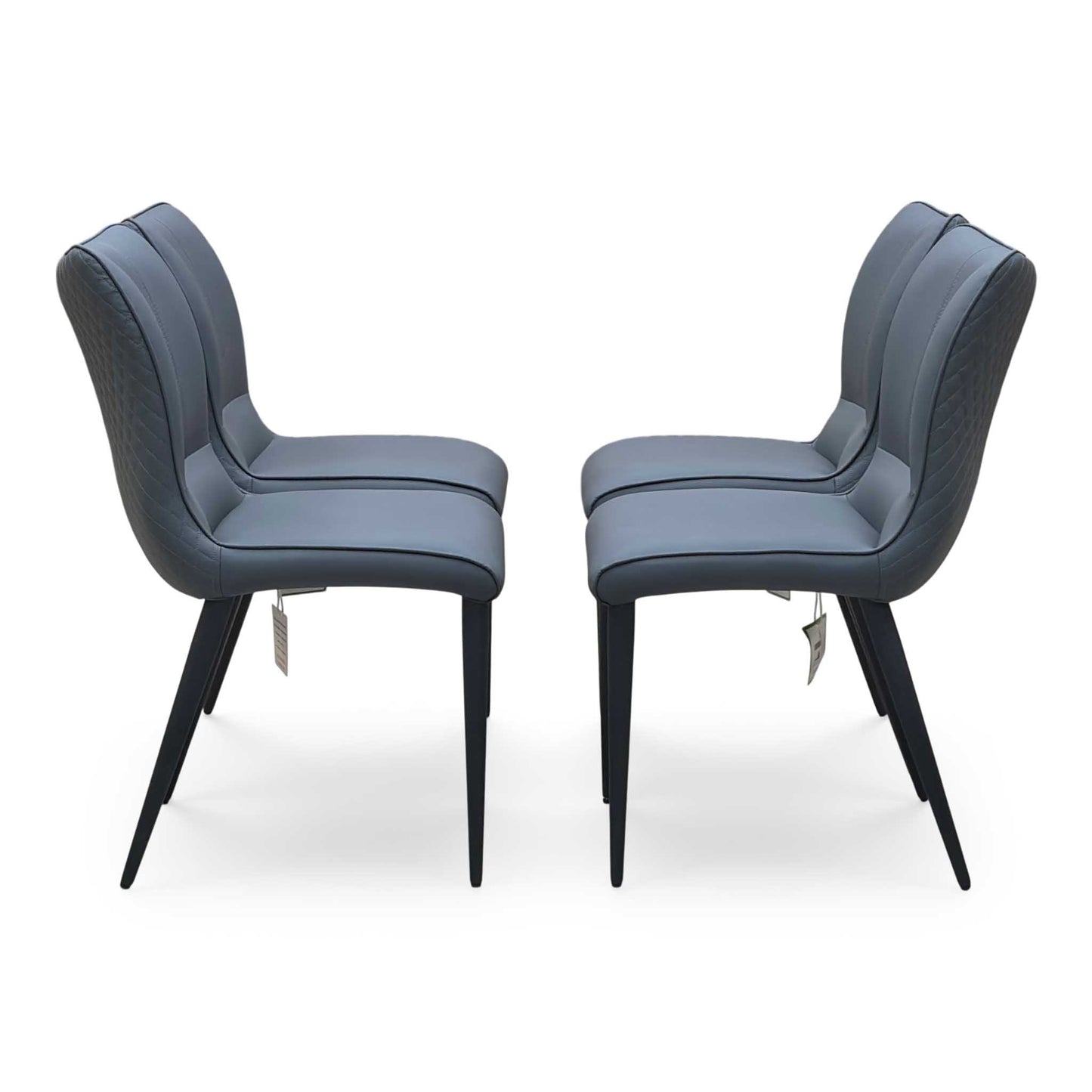 ‘Clio’ Grey Faux Leather Set of 4 Dining Chairs