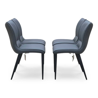 ‘Clio’ Grey Faux Leather Set of 4 Dining Chairs