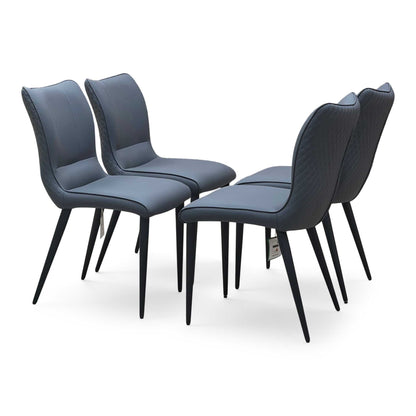 ‘Clio’ Grey Faux Leather Set of 4 Dining Chairs